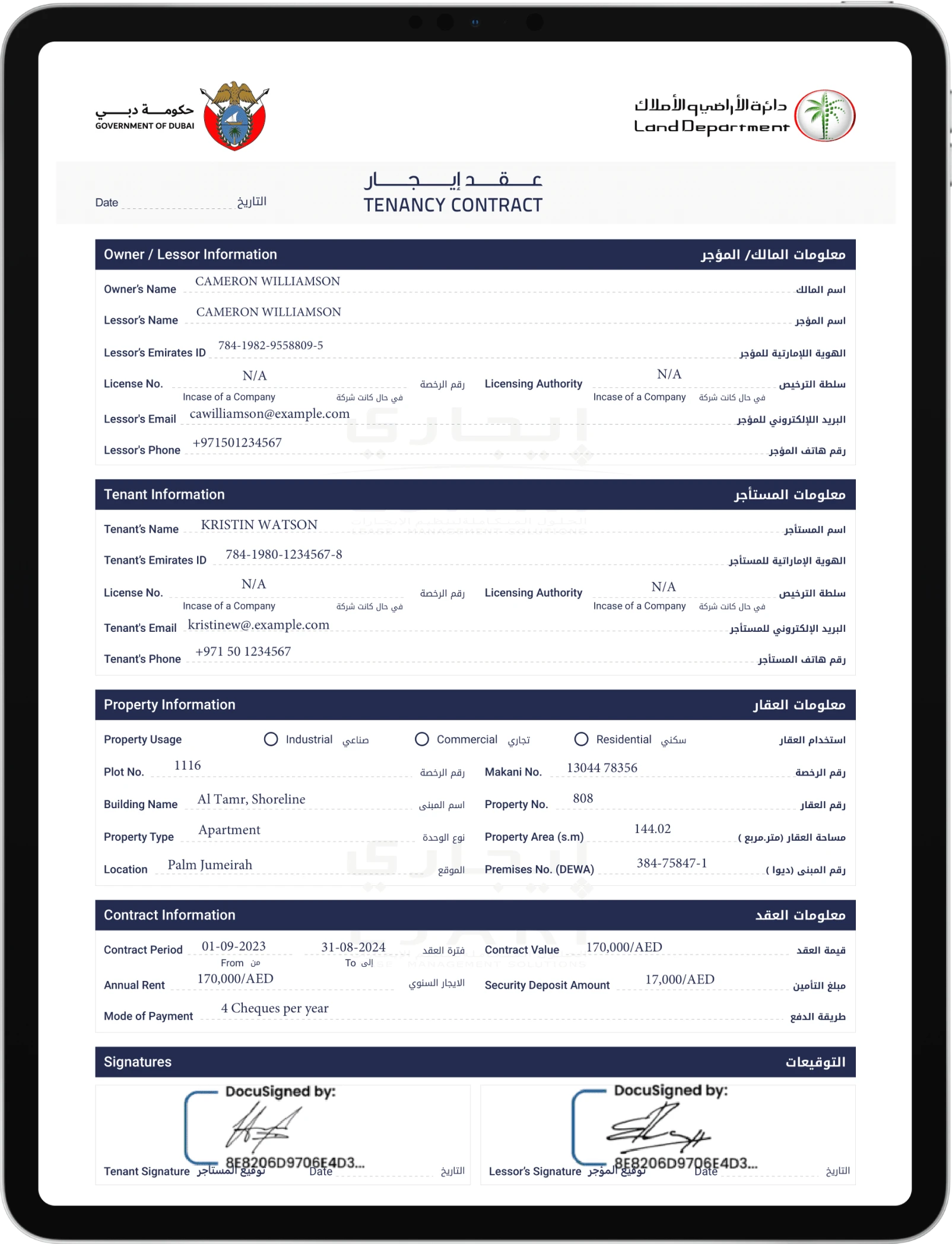 Key Details That Property Owners Should Not Avoid In A Dubai Tenancy Contract